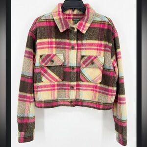 Wild Fable Plaid Jacket in Pink and Brown. NWOT
